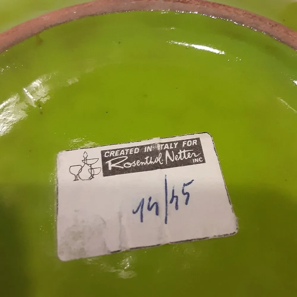 Vintage Rare Italian Made For Rosenthal Netter Aerated Crock Lime Green Bitosi?
